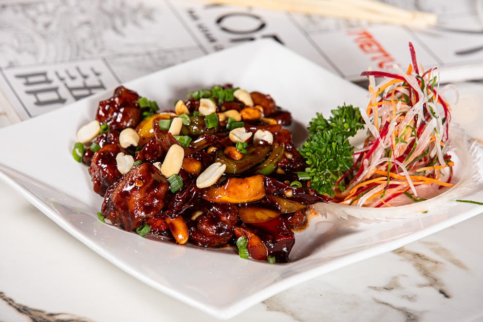 Wok kylling i østerssaus