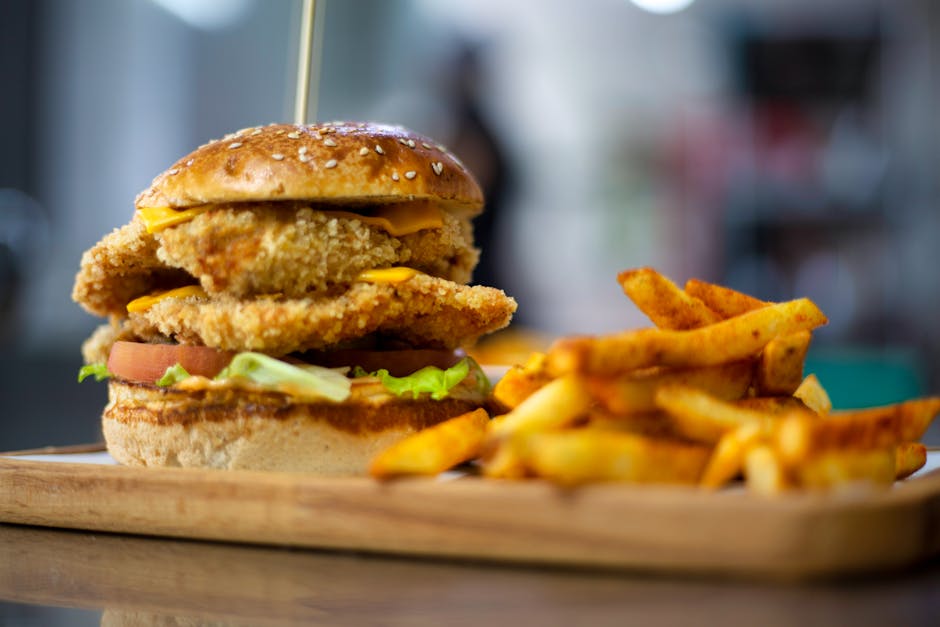 Crispy chicken burger